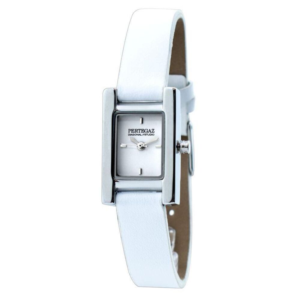 PERTEGAZ Elegant Leather Dress Watch with Classic Design Women White Watches